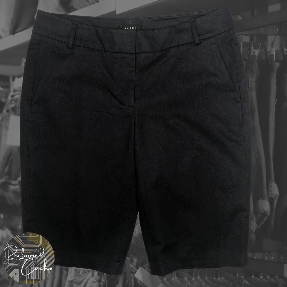 Halogen Plaza Denim Stretch Bermuda Shorts - Size 0